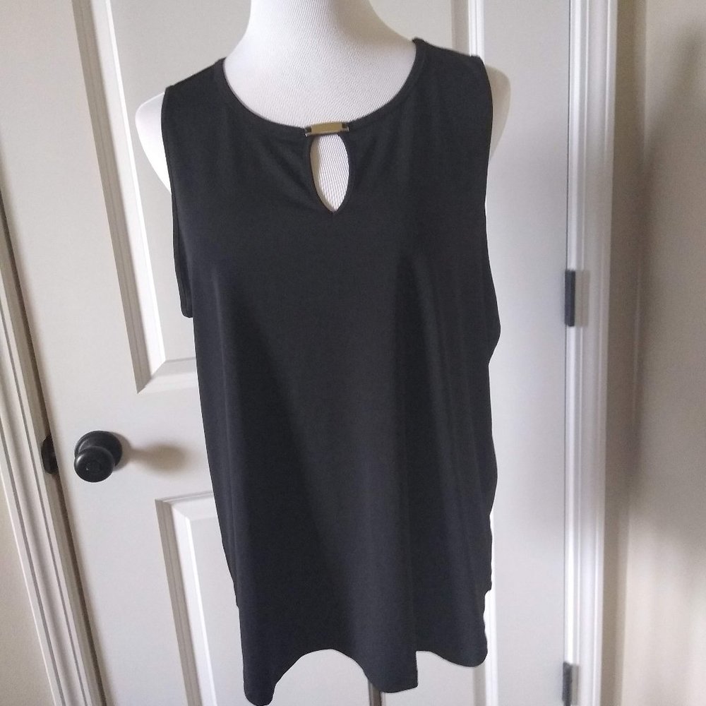 IM NYC black sleeveless tunic top XL